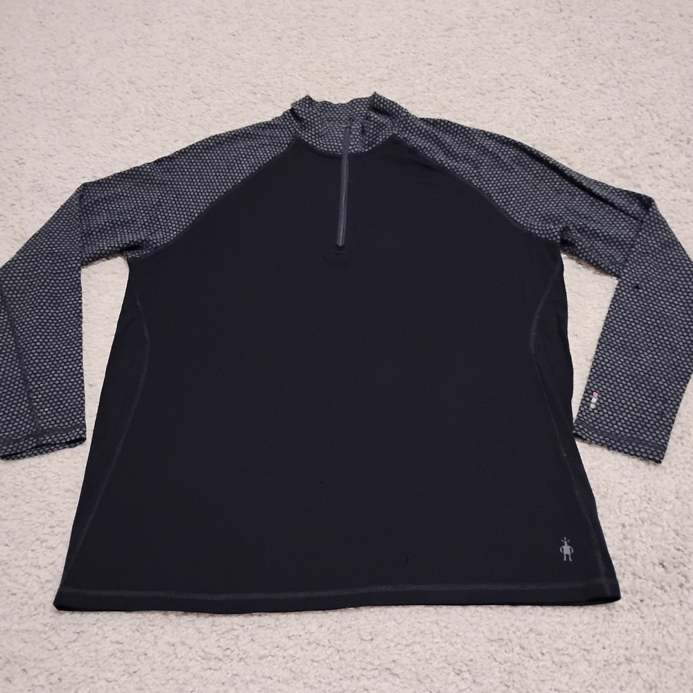 Smartwool Pullover Womens 3X Black 1/4 Zip Base Layer Hiking 250 Merino Wool